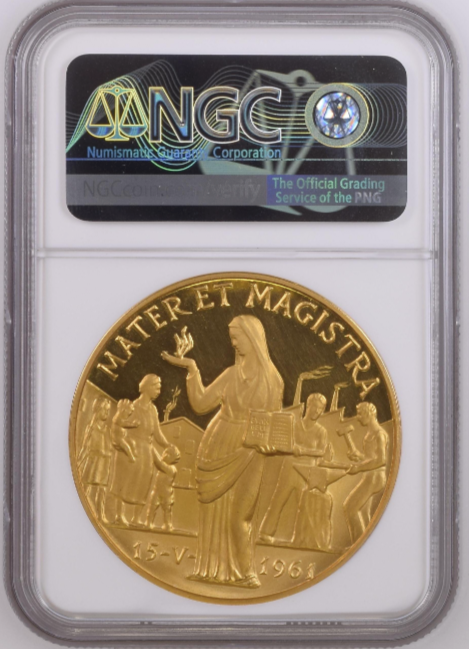 1961年バチカン市国ヨハネ23世19ダカット金メダル（NGC/PR66UCAM）