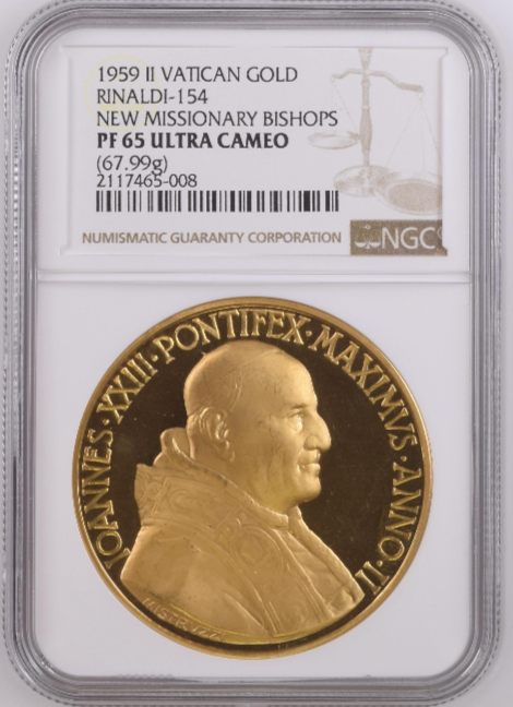 1959年バチカン市国ヨハネ23世20ダカット金メダル (NGC/PR65 ULTRA CAMEO)
