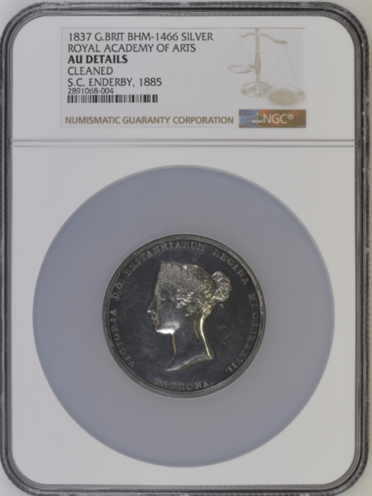 1837年イギリス ロイヤルアカデミーアーツ銀メダル(NGC/AU DETAILS)