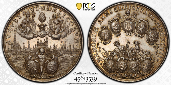 1697年ドイツ都市景観銀メダル(PCGS/SP55)