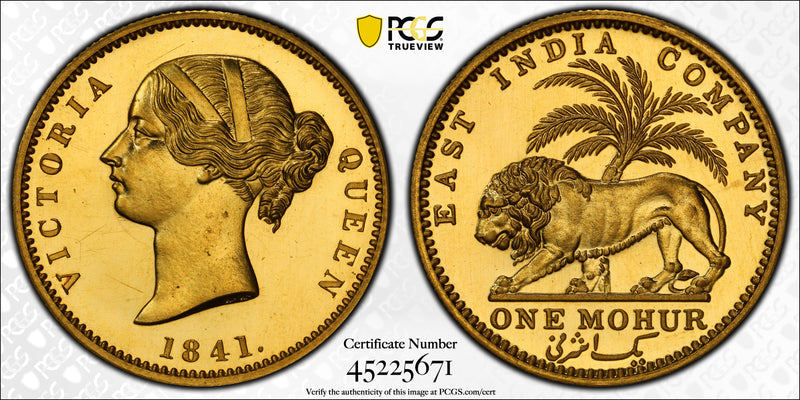 1841年 "モハール金貨" ヤング・ヴィクトリア女王(PCGS/PR63+)