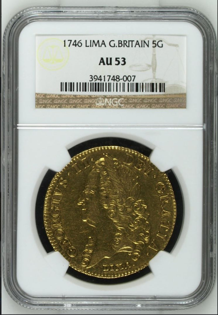 1746年 ジョージ2世5ギニー金貨 LIMA(NGC/AU53) – cocoin.jp
