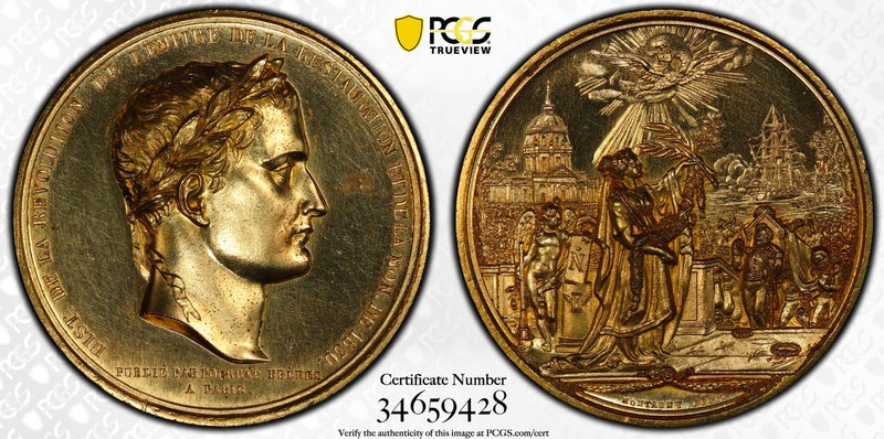 1830年ナポレオン追悼記念  リストライク ギルトコイン(PCGS/SP62)