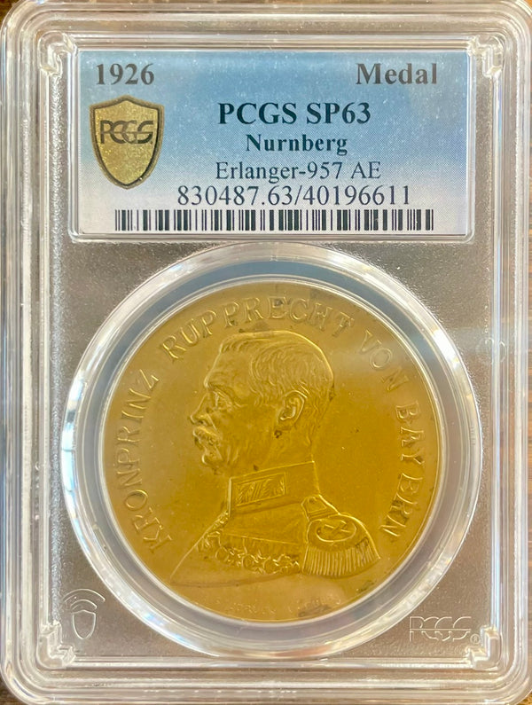 1926年 バイエルン皇太子 ドイツ軍追悼 銅メダル PCGS/SP63