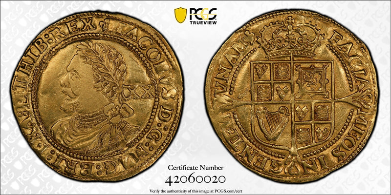 1623-24年 ジェームズ1世 ローレル金貨(PCGS/AU DETAILS)