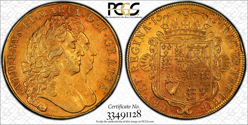 1691年 ウィリアム＆メアリー 5ギニー金貨(PCGS/XF45)