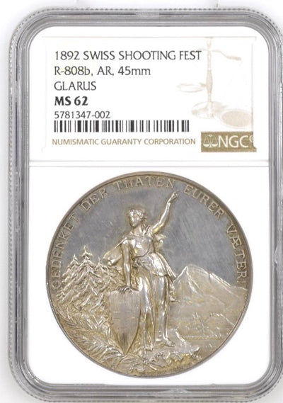 NGC鑑定済み 1884年 ドイツ ライプツィヒ シルバークリッペ射撃メダル NGC鑑定済み 1884年 ドイツ ライプツィヒ シルバークリッペ射撃