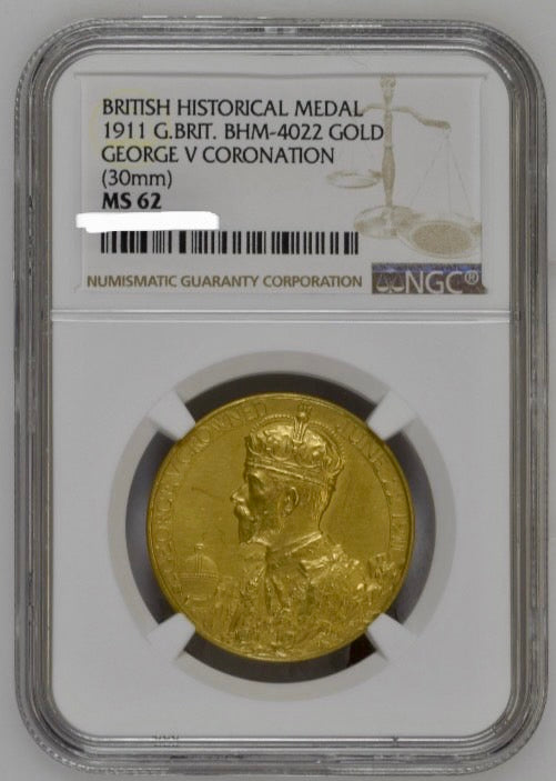 1911年イギリス ジョージ5世戴冠記念金メダル(NGC/MS62)