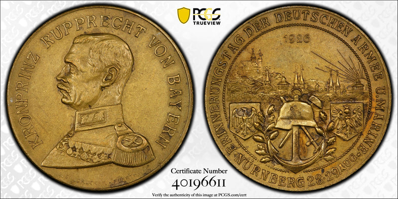 1926年 バイエルン皇太子 ドイツ軍追悼 銅メダル PCGS/SP63